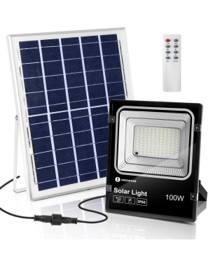 Aigostar projetor de controle remoto solar spotlight,100w 6500k ip66.2m