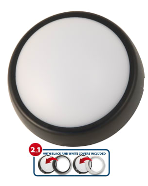 UBLO2: aplique LED redondo 700 lumen con 2 coberturas (blanco y negro)