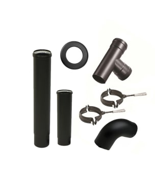 Kit de tubos para estufas de pellets de 1,5 m de diámetro 80 mm