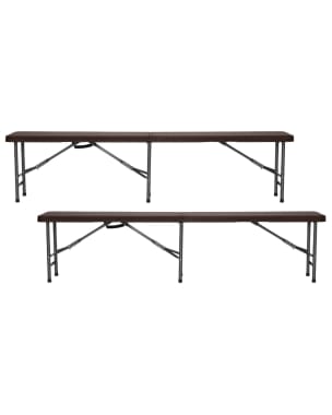 Pack 2 bancos dobráveis para catering 180x30x43cm o91