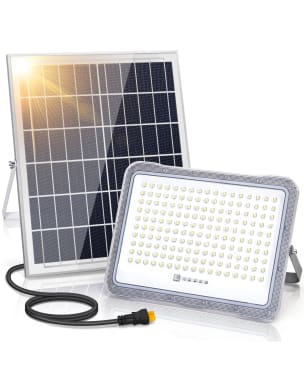 Aigostar Foco LED solar con Sensor movimiento 200W 6500K, mando a distancia