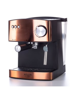 Máquina de café expresso automatica 15 bars,  Adler ad 4404cr cobre 850w