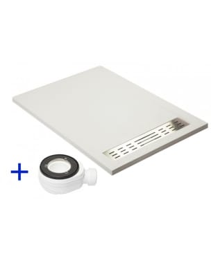 Base de duche Premium de Mineral Antiderrapante 80X150 Branco - Ral 9003