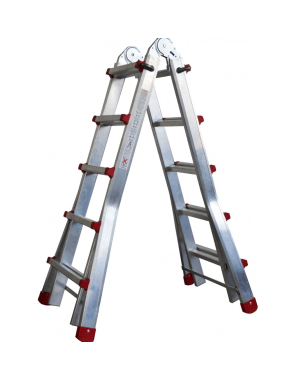 Escalera telescópica multiusos fabricada en aluminio de -6+6 Convertible en 12+12-278 cm