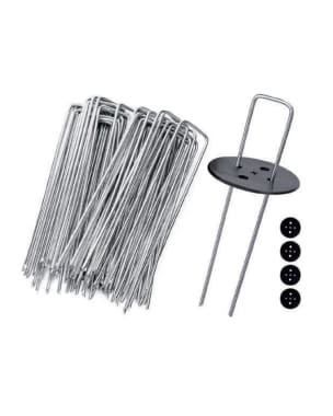 Jardin202 - caja grapas con discos para jardín y césped artificial - 100 u