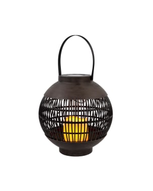 Farol solar led exterior redondo marrón 3000k 7hsevenon outdoor