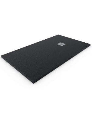 Base de duche em resina extraplano. Preto 80x190cm