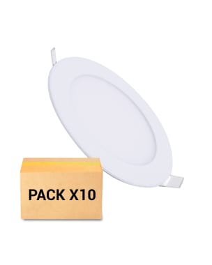 Pack 10X Focos Empotrables para Baño LED 18W Redondos 3000K Blanco IP44