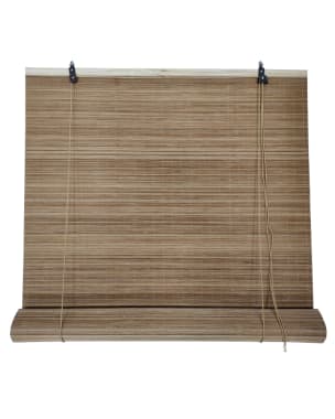 Estor enrollable| 150x200cm| marron| 100% bambu reforzado| persiana madera