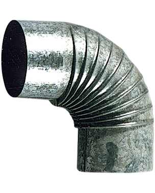 Codo 90º de acero galvanizado para estufa - Ø 110 mm