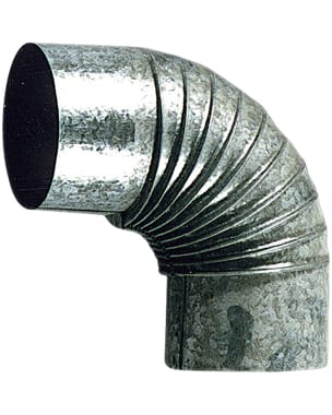 Codo 90º de acero galvanizado para estufa - Ø 120 mm