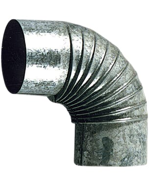 Codo 90º de acero galvanizado para estufa - Ø 100 mm