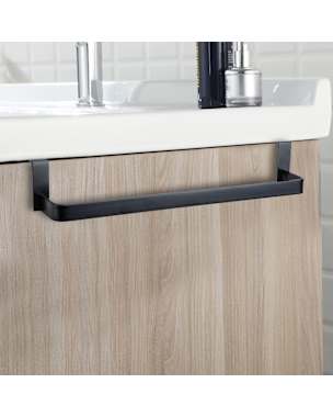 Kibath toallero sin taladros de 36 cm negro mate de acero inoxidable