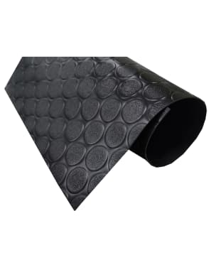 Suelo PVC| Composición 100% Caucho| Diseño Botones Negro| Grosor 1MM| 100X100CM