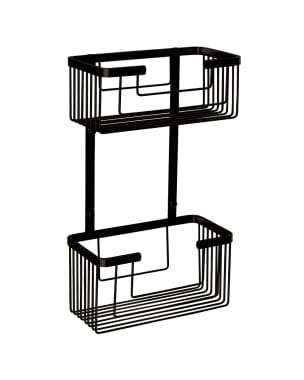 Kibath portagel doble rectangular acabado negro mate fabricado en latón