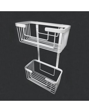 Kibath portagel doble rectangular acabado blanco mate fabricado en aluminio