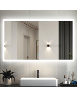 Espejo de baño led 120×70cm ++ antivaho + interruptor táctil