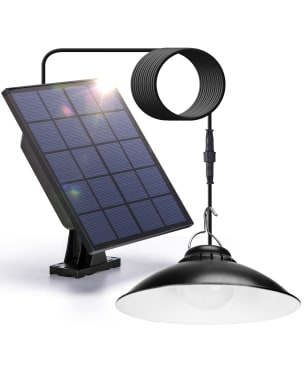 Aigostar luz solar exterior con mando a distancia, 50w 500lm ip65