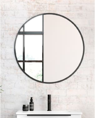 Espejo redondo bor negro espejo baño redondo 80cm