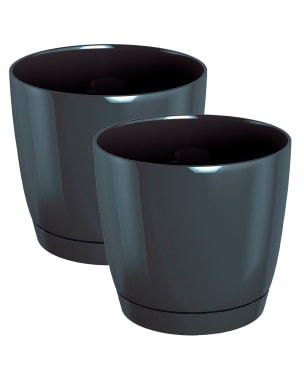 WellHome Pack 2 maceteros redondos Coubi  Grafito - 28x28x26,2 cm