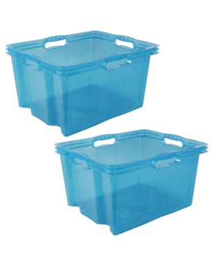 Keeeper Franz Pacote 2 caixas de armazenamento, Azul, 43x35x23 cm