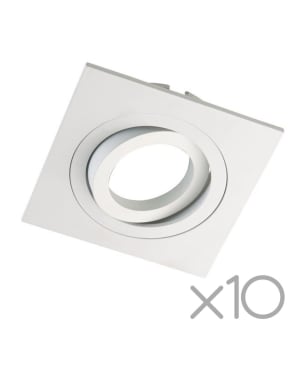 Pack 10 empotrable basculante classic cuadrado blanco wonderlamp 1xgu10