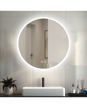 Espelho de casa de banho led de 80 cm + anti-embaciamento