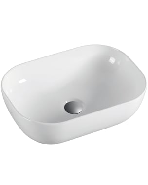 Lavatório banho com bancada cerâmica | 45,5cm x 33cm | branco brilhante