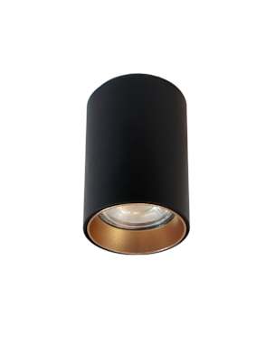 Foco de superfície basic ii cilíndrico preto ip20 1xgu10 wonderlamp