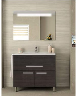 Mueble de Baño BAHIA con lavabo y espejo 100x45Cm Roble Sinatra