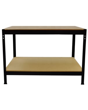 Mesa de trabajo q-rax de acero sin tornillos negra 120cm x 60cm x 90cm