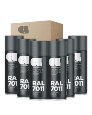 6 x spray premium acrylic brillante ral  400 ml (ral 7011 gris hierro)