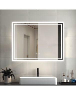 Espejo de baño led 80×60cm＋bluetooth＋antivaho