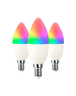 Pack 3 bombillas led vela smart wifi e14 5w 450lm rgbww regulable