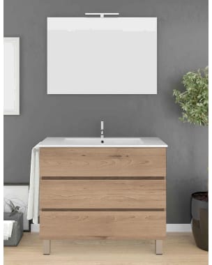 Mueble imperia 3 cajones, lavabo y espejo estepa 120 x 45 cm 1 seno