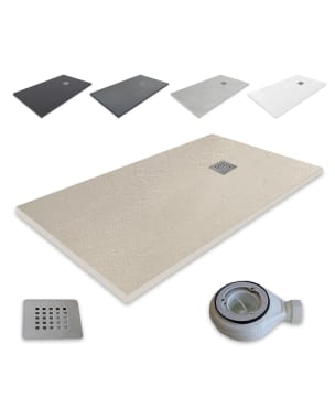 Prato de duche em resina extraplano outletaseo® - 【140x80, beige-1172】