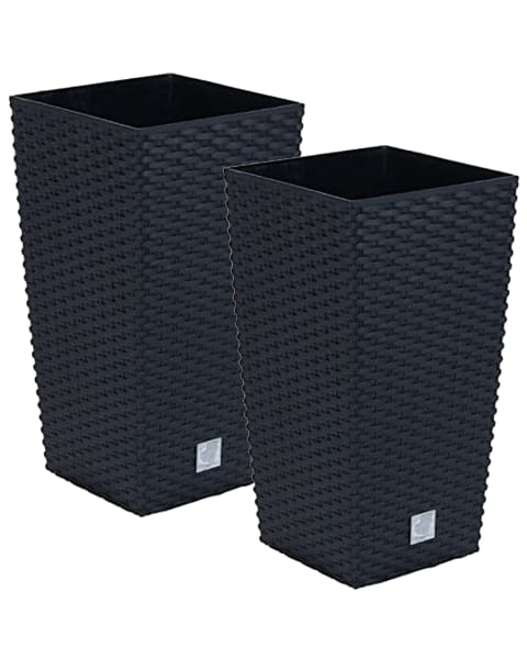 WellHome Pack 2 macetas  Rato  Antracita 26,6 L 26,5x26,5x50 cm