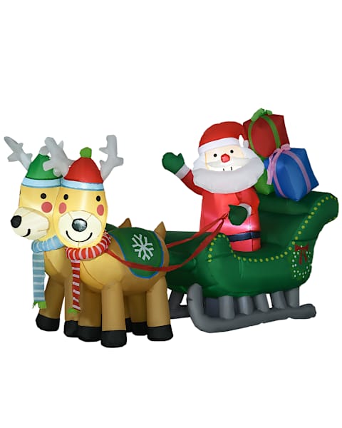 Decoración inflable de navidad tela de poliéster multicolor 210x70x125 cm