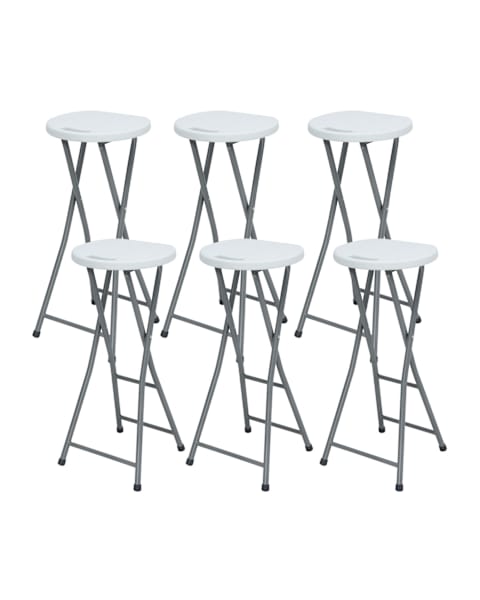 Pack 6 taburetes plegables alto blanco 31x70cm 7house