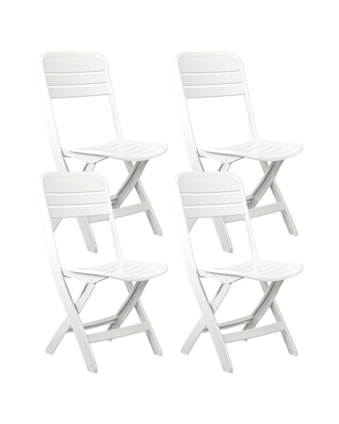 Pack 4 sillas plegables bliss blancas 52x40x82cm o91