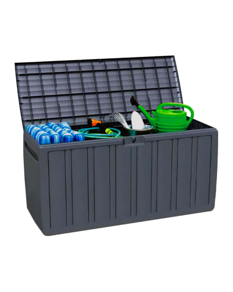 Caixa de arrumação para exterior 270 litros de resina 117x45,5x57cm o91