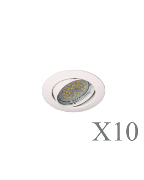 Pack 10 foco empotrable basculante basic redondo blanco wonderlamp 1xgu10