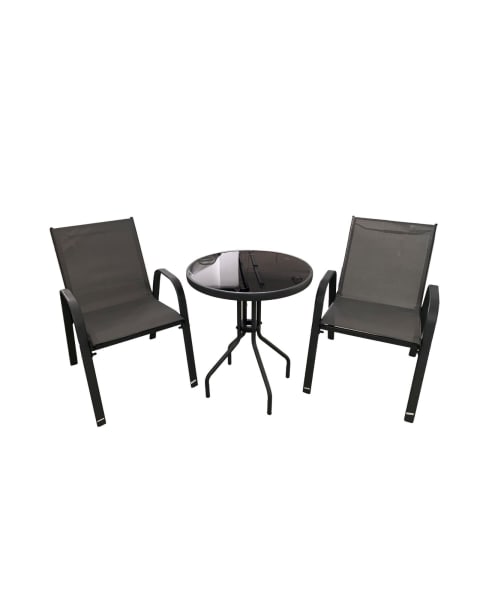Mesa de Cristal Templado + 2 Sillas. Modelo CDS-002