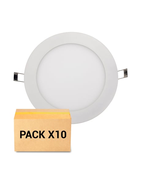 Pack 10X Focos Empotrables LED 6W 4000K Redondo Blanco