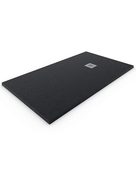 Base de duche em resina extraplano. Preto 80x90cm