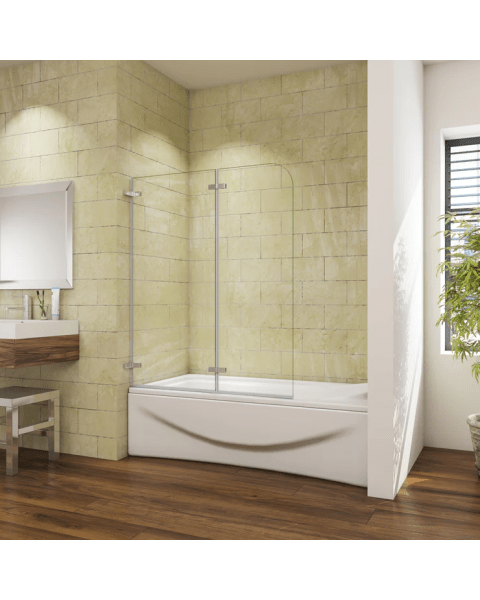 Aica mampara de bañera abatible giratoria bisagra,5mm,cromado,120x140cm