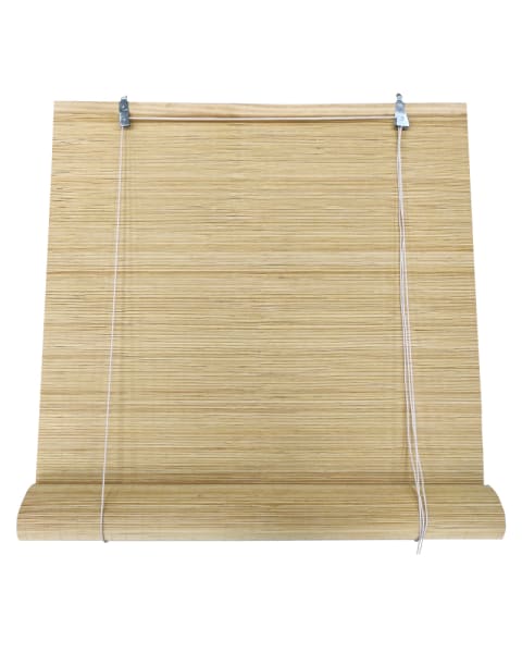 Estor enrollable| 90x200cm| beige| 100% bambu reforzado| persiana madera