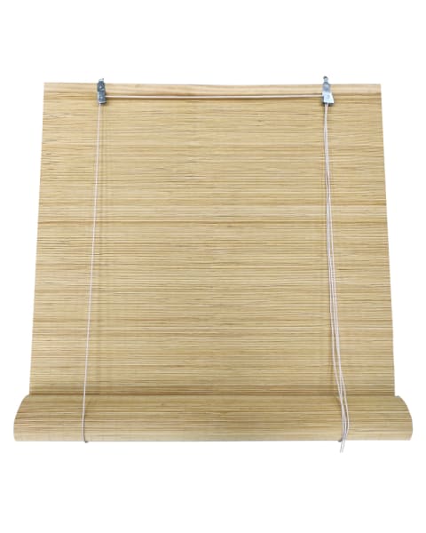 Estor enrollable| 120x200cm| beige| 100% bambu reforzado| persiana madera