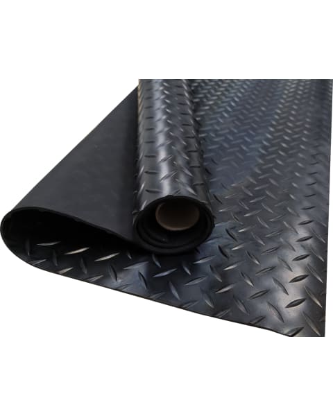 Suelo PVC| Composición 100% Caucho| Diseño Estrias Negro| Grosor 3MM| 100X300CM