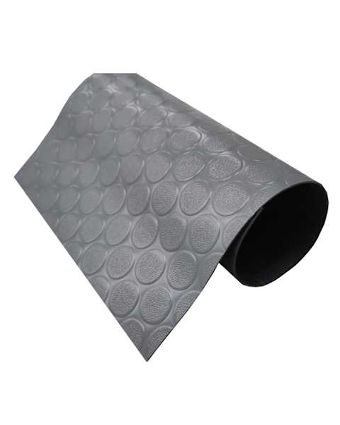 Suelo PVC| 100% caucho| botones gris| 1mm| 140x300cm